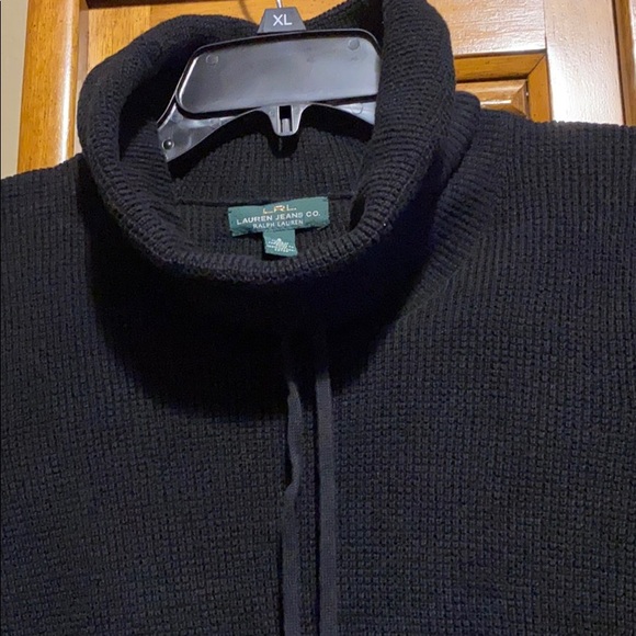 LRL Lauren Jeans CO black cowl neck sweater - Picture 2 of 12
